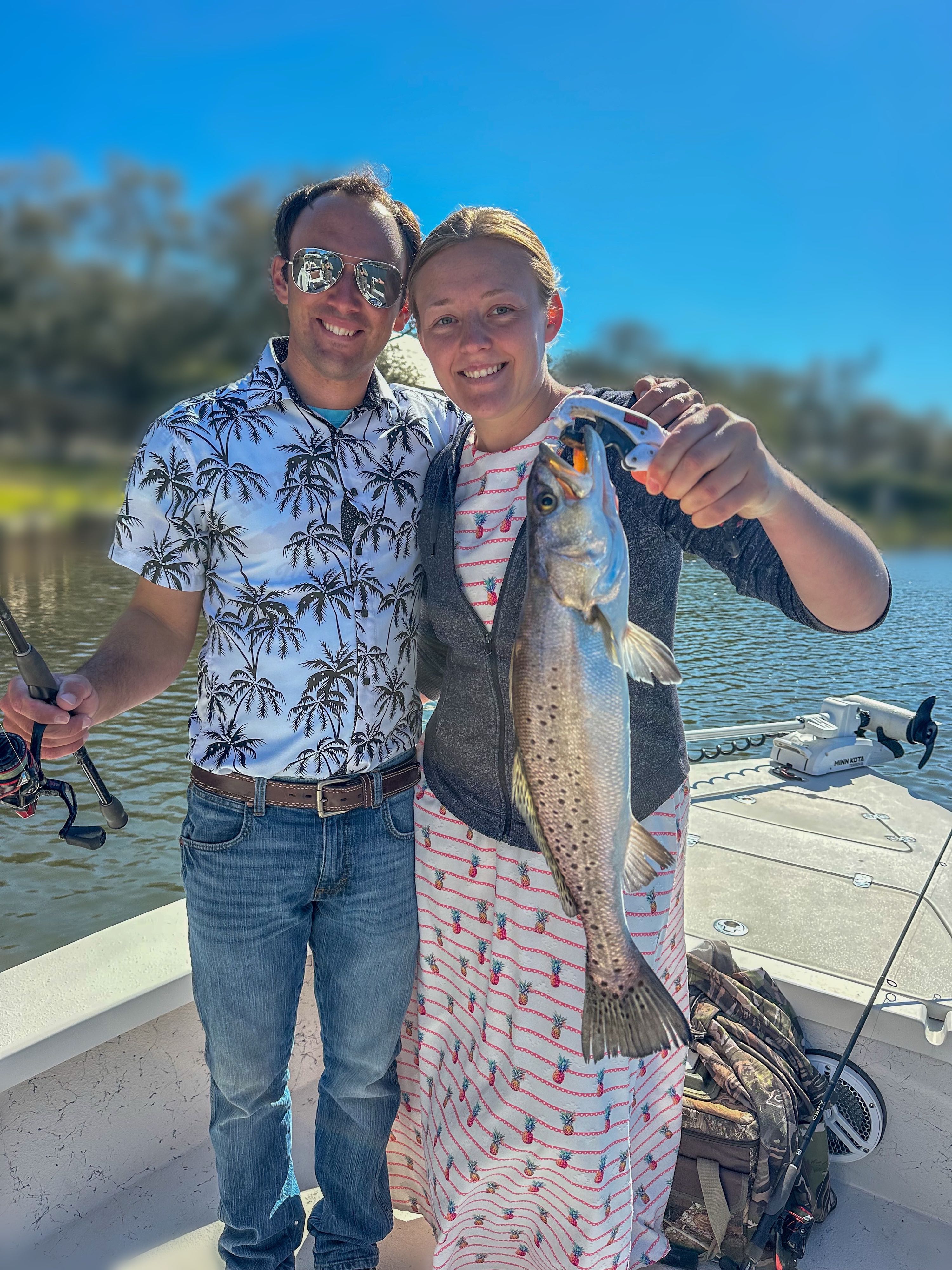 Spotted weakfish caught while fishing in FL