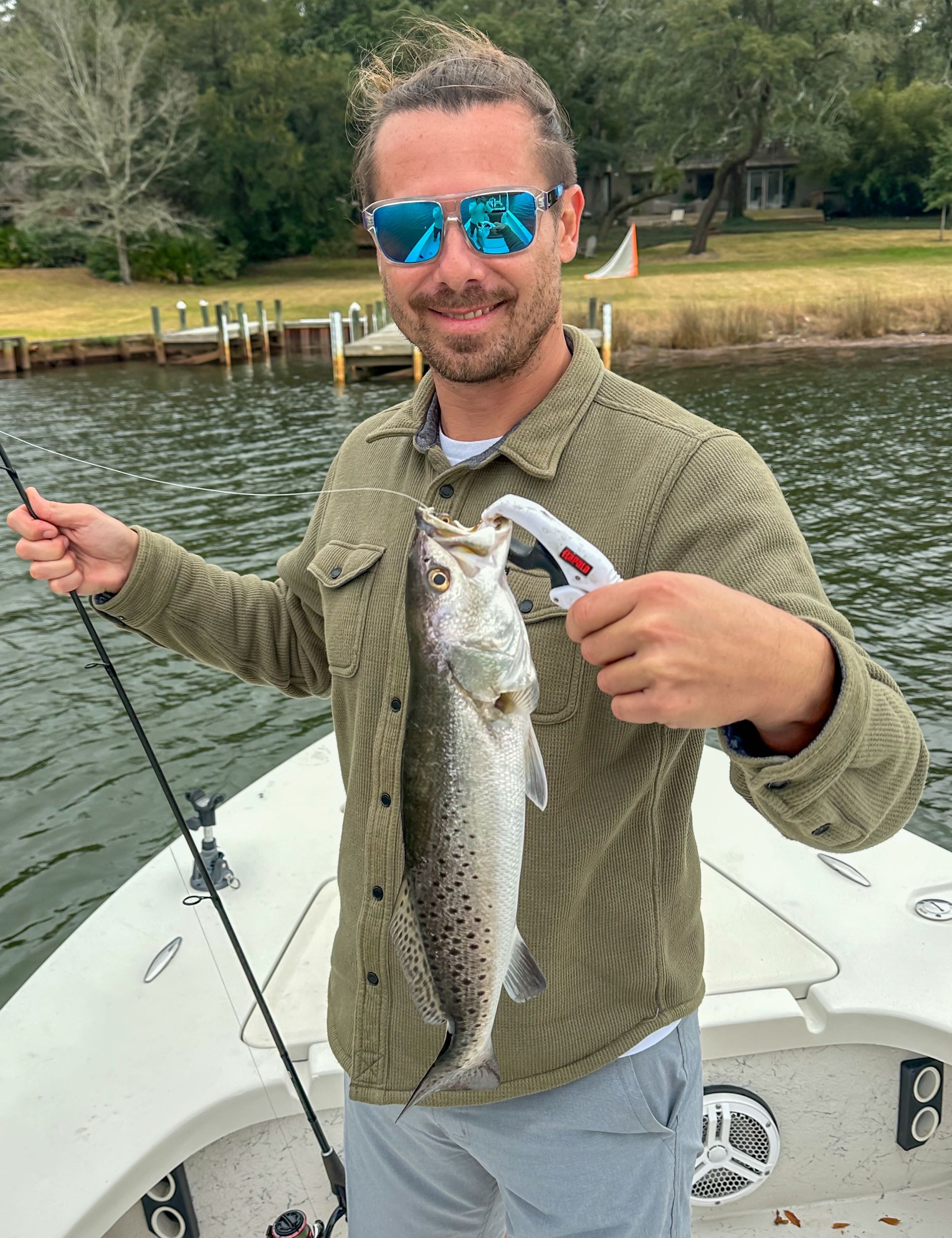 Spotted Weakfish caught while fishing in FL