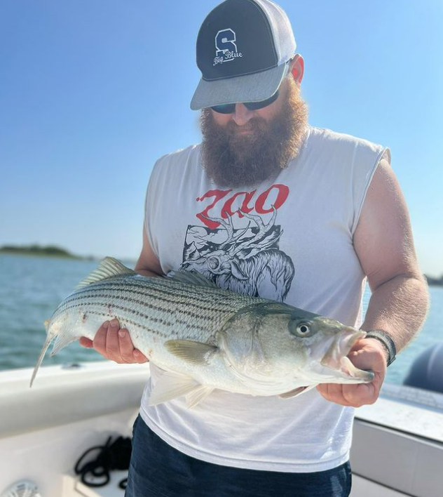 Striped bass caught in Winthrop by one person
