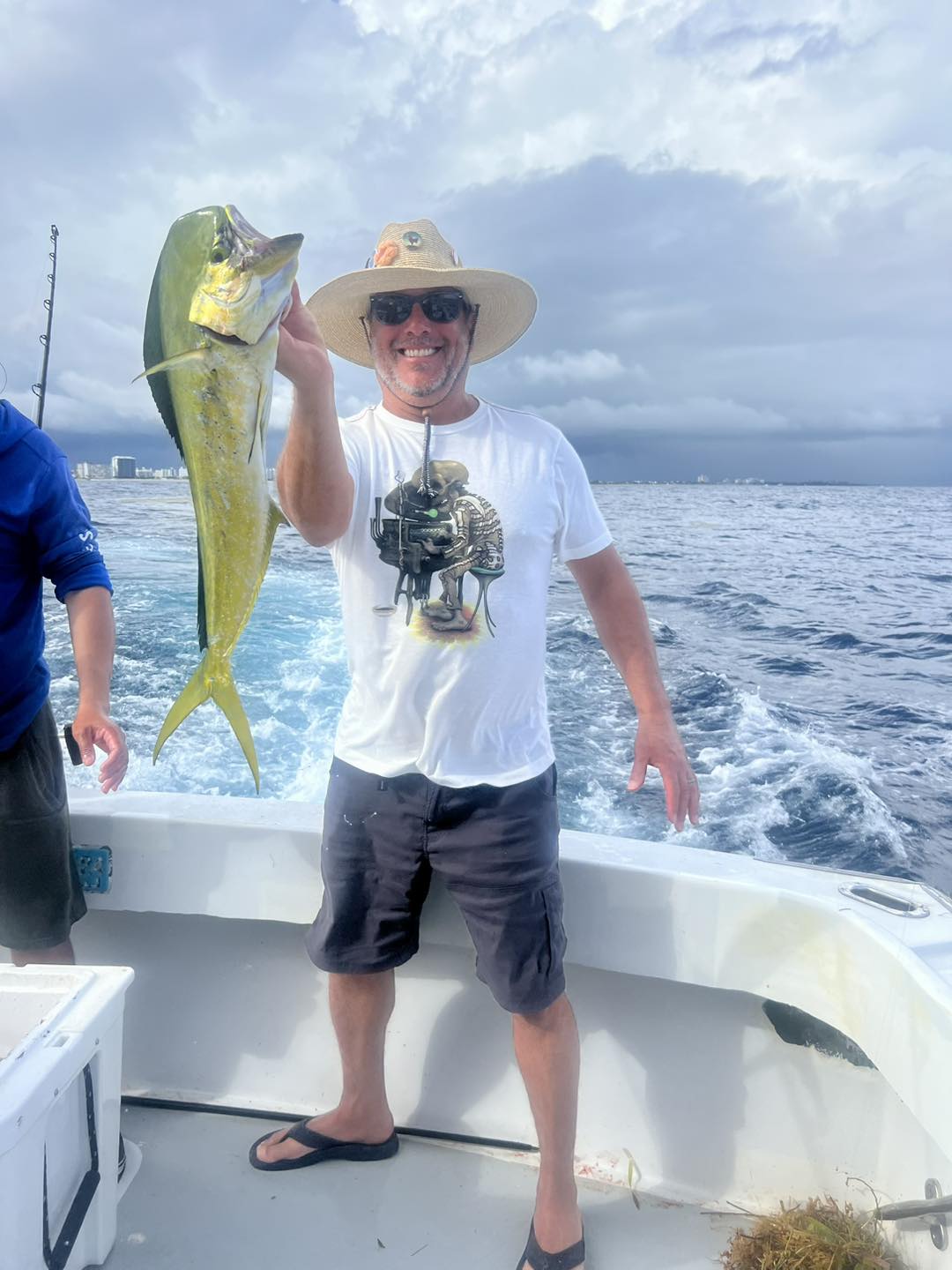 Angler with fishing rod in Pompano Beach