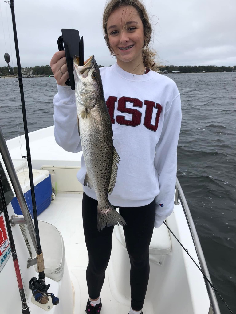 Spotted weakfish caught while fishing in Orange Beach