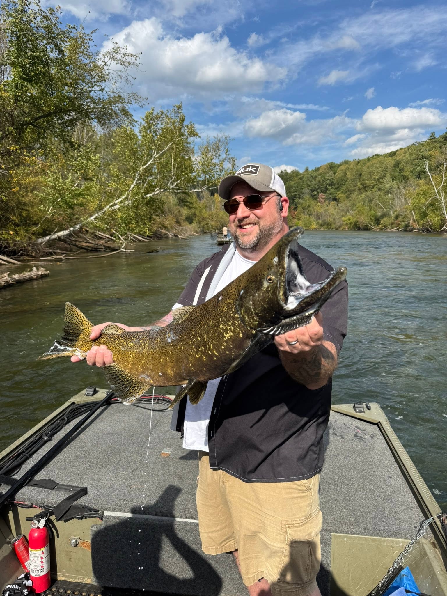 Chinook salmon caught while fishing in Brethren Michigan on boat