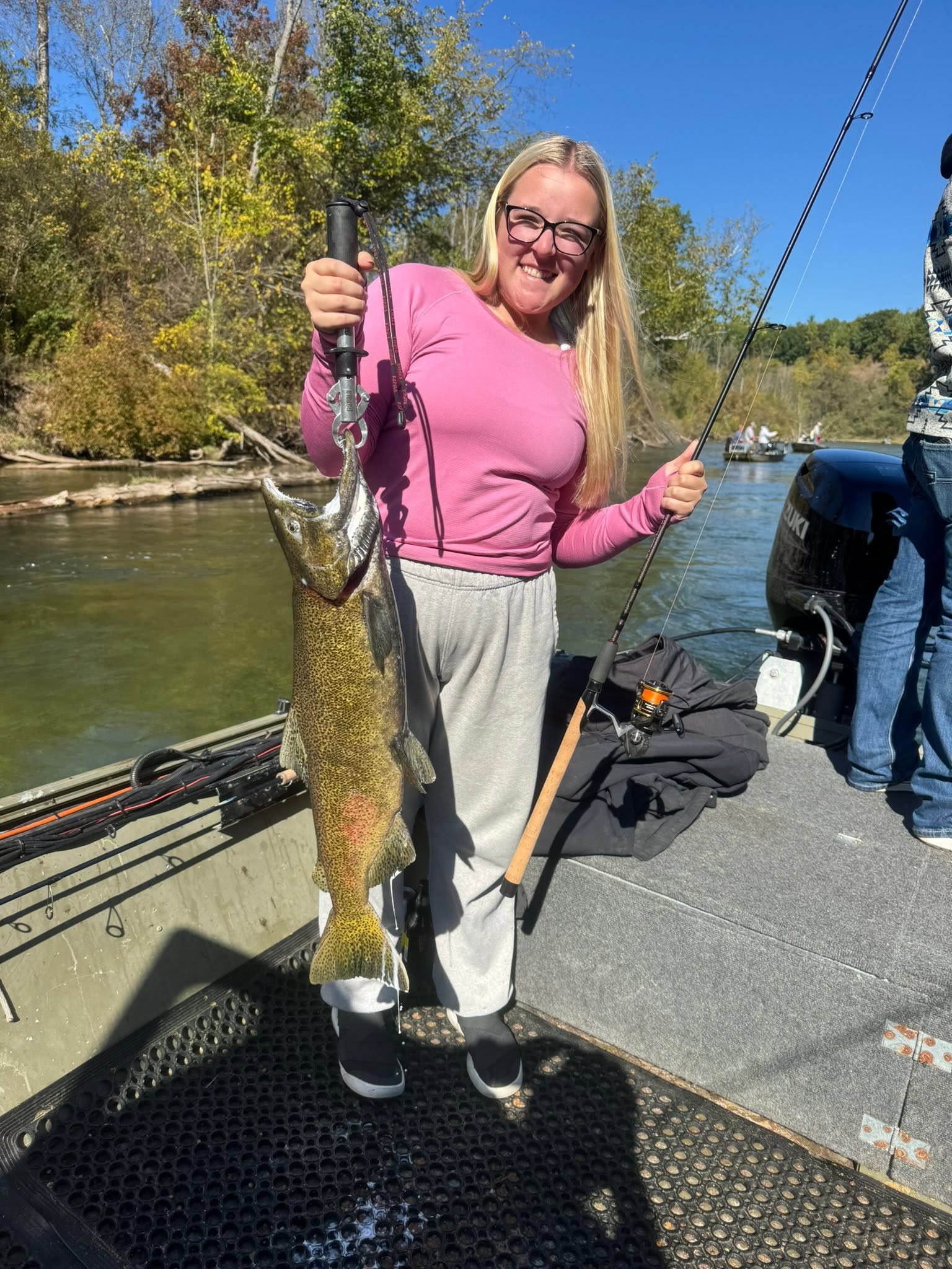 Chinook salmon caught while fishing in Brethren Michigan