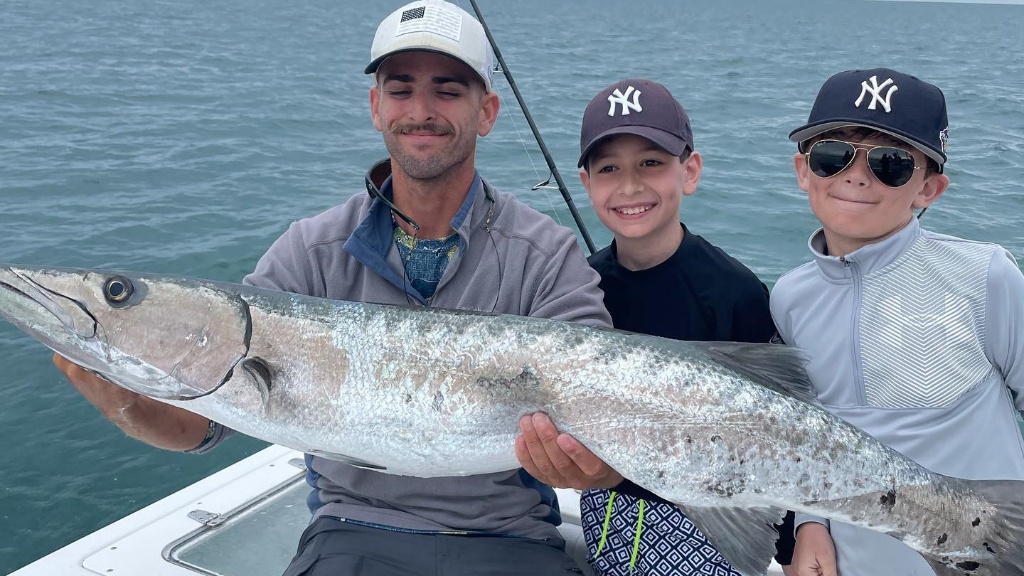 Great Barracuda, a large fish, caught in Naples