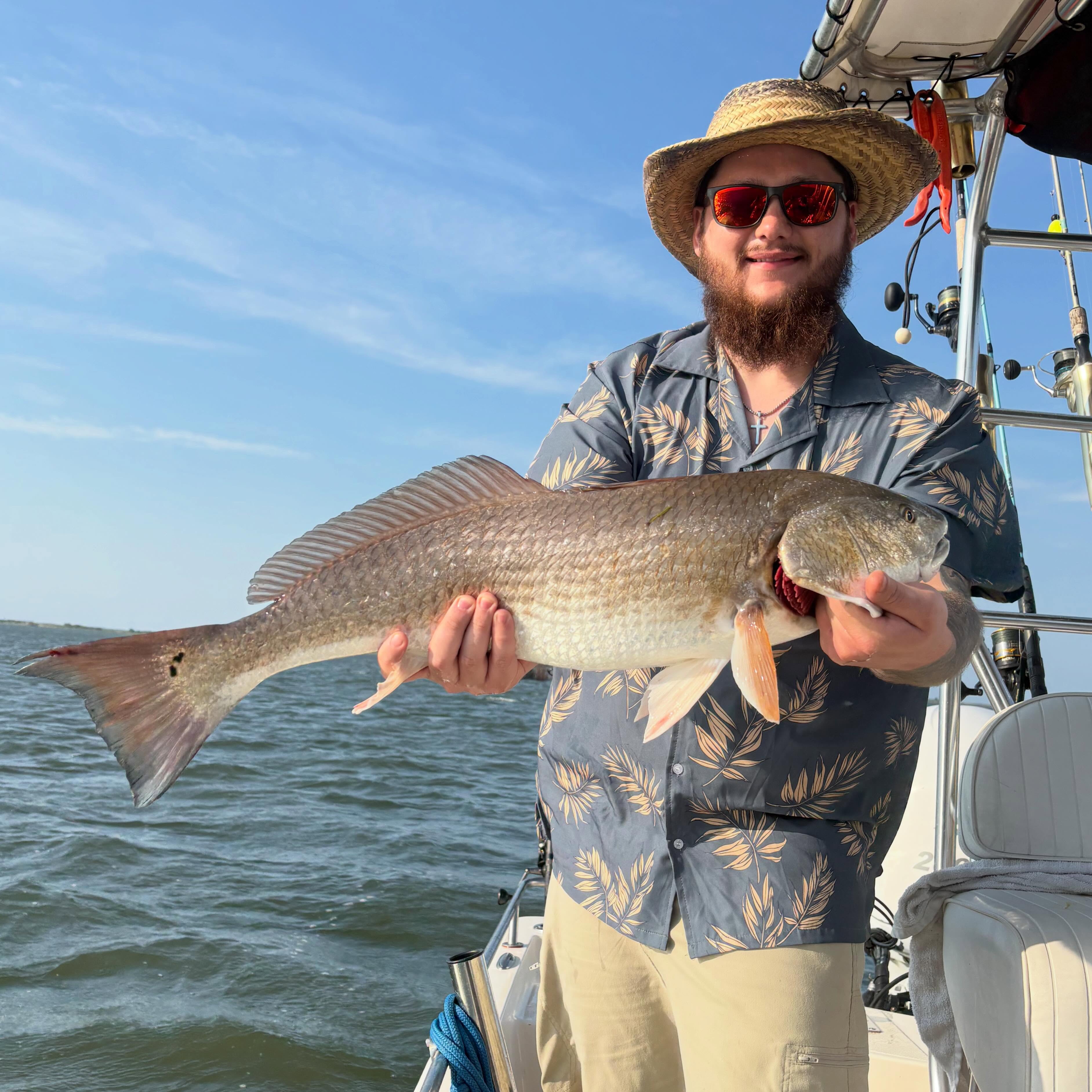 Redfish catch on fishing boat in Wanchese NC waters