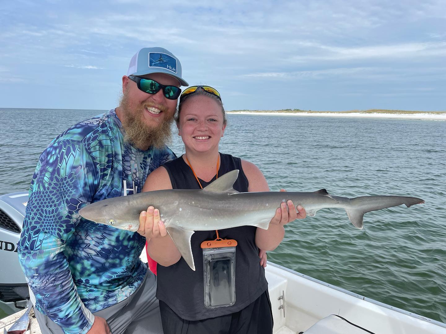 Massive Atlantic Sharpnose Shark caught by two anglers in Panama City Beach