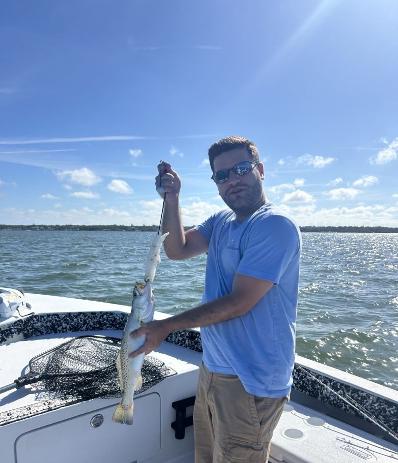 Speckled trout catch displayed on fishing boat in Bay Pines FL
