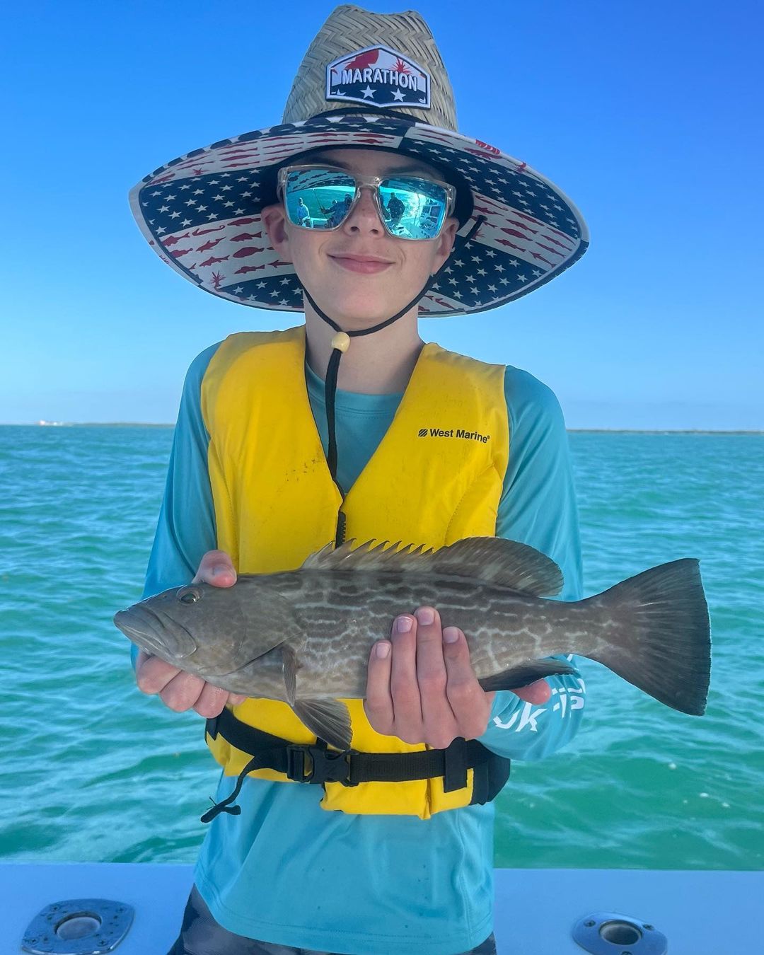 Black Grouper fish caught in Marathon