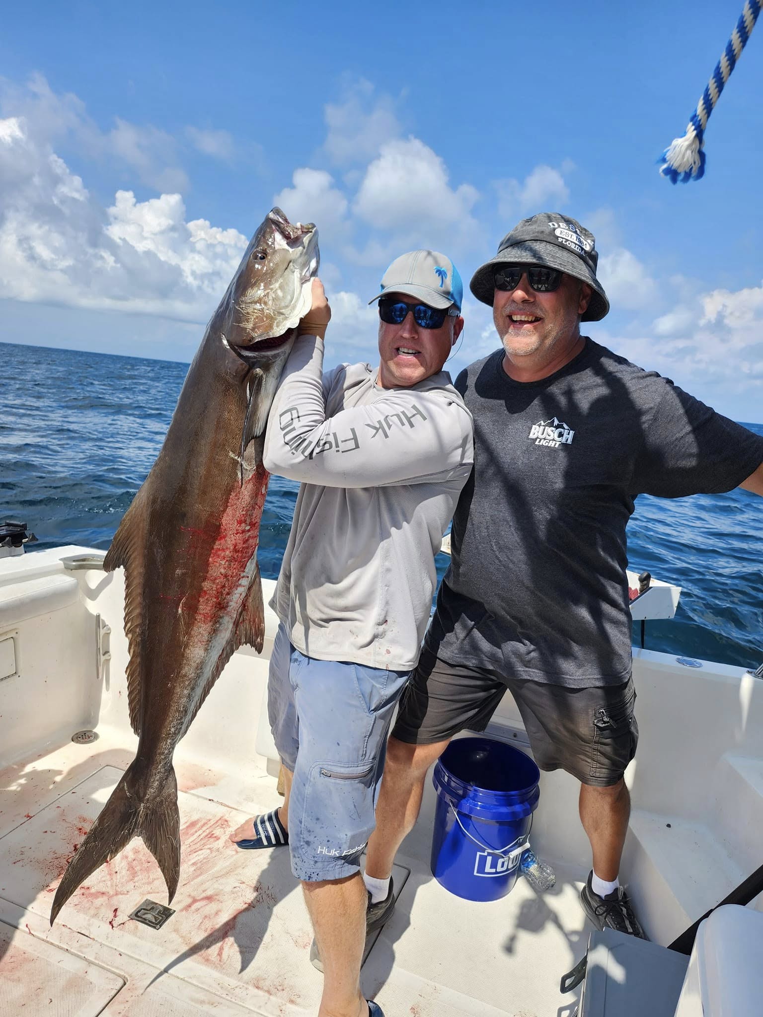 Large cobia fish caught on fishing charter in Fort Walton Beach FL