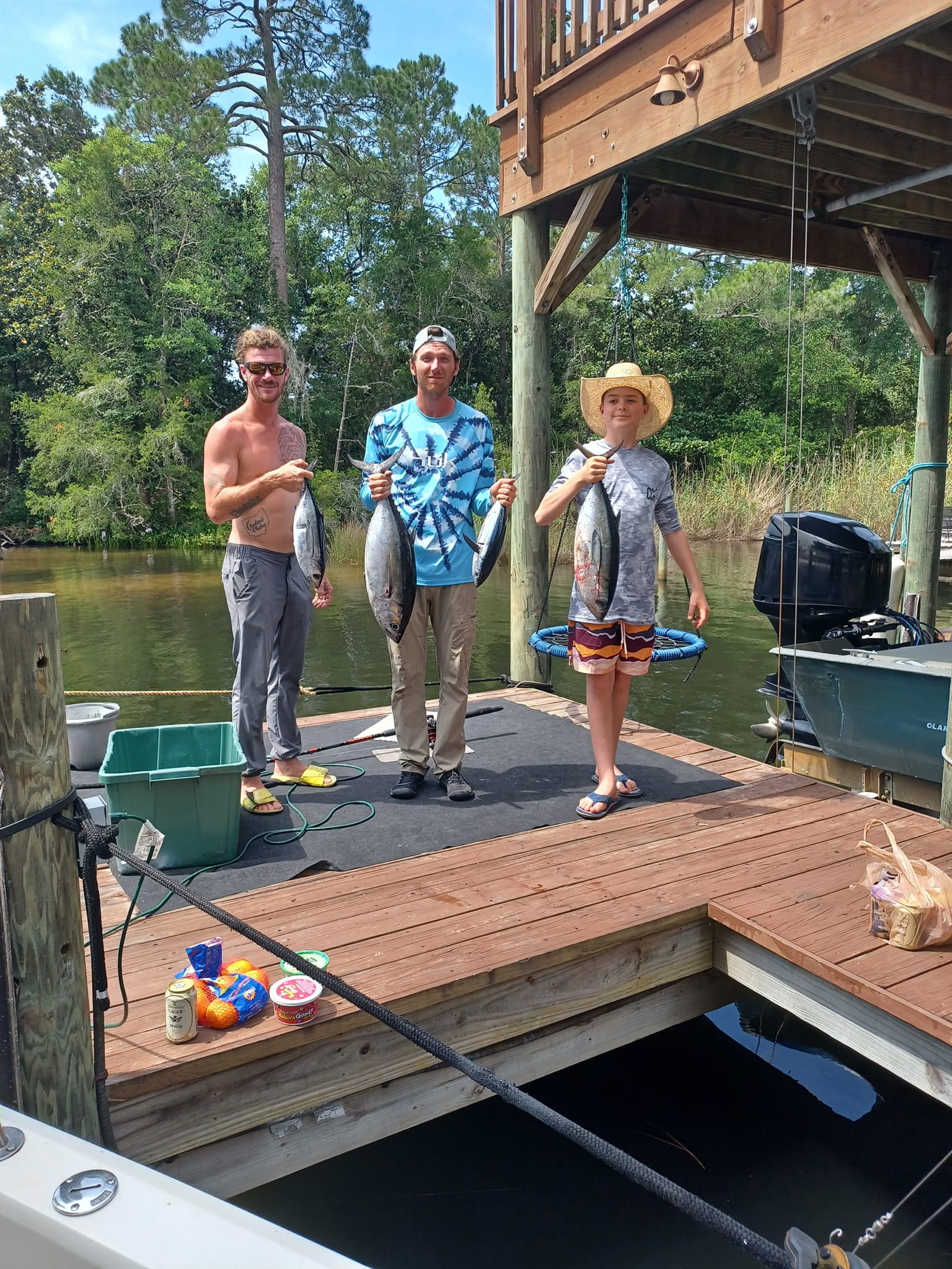 Three blackfin tuna caught during fishing charter in Fort Walton Beach FL