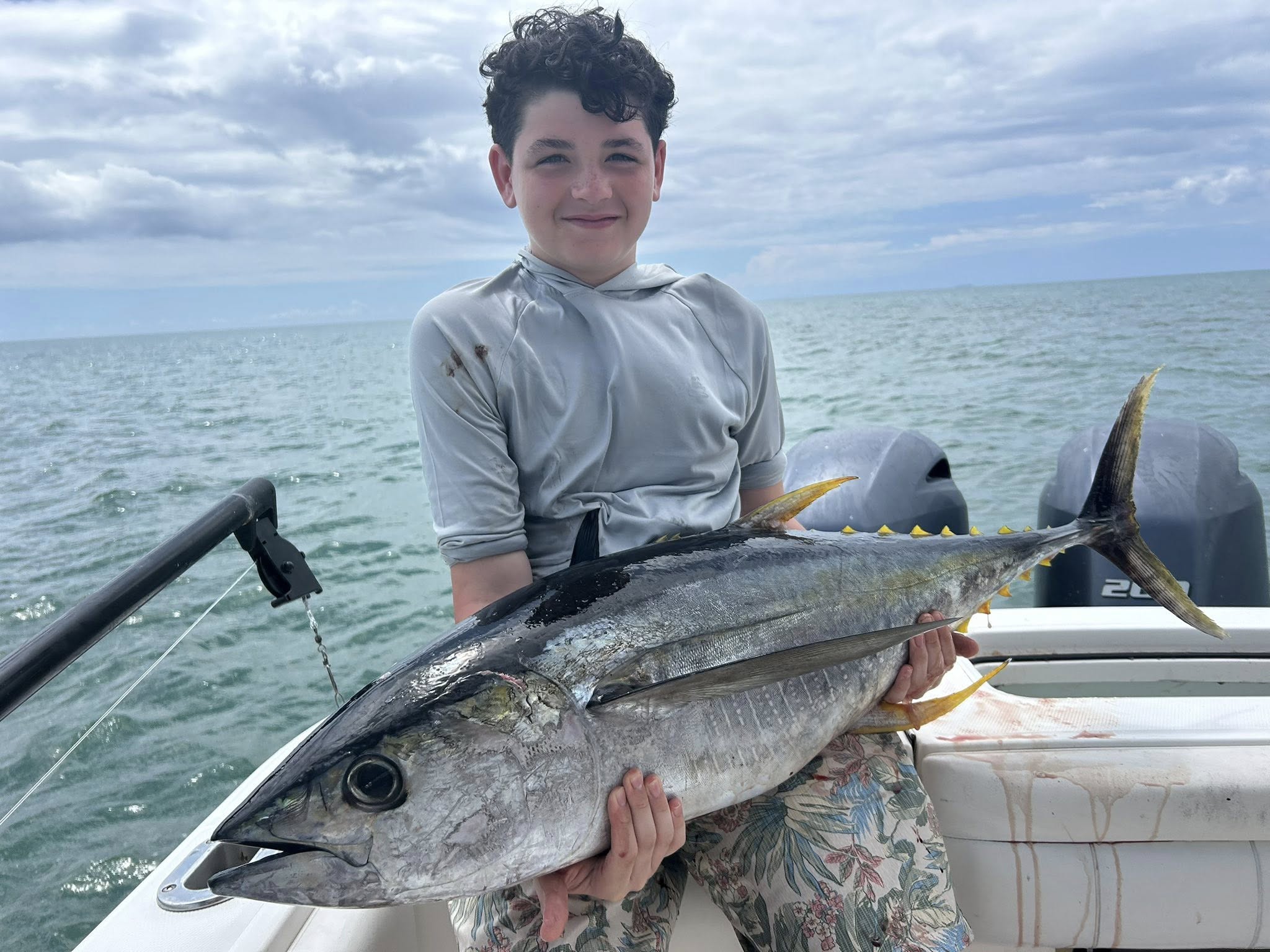A fisherman with a large blackfin tuna catch in Rincón