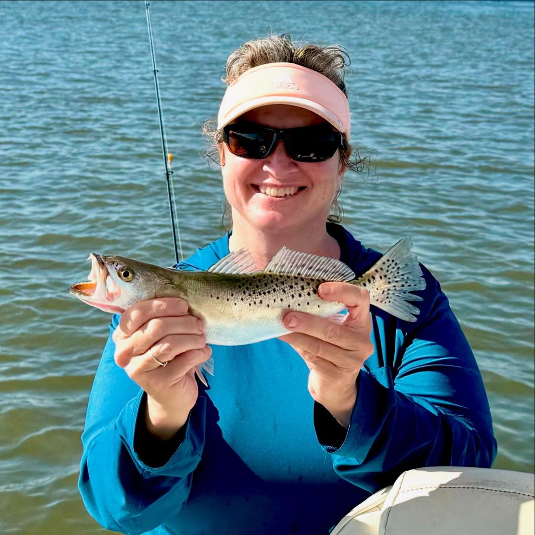 Spotted Weakfish, 13 inches, caught at Folly Beach