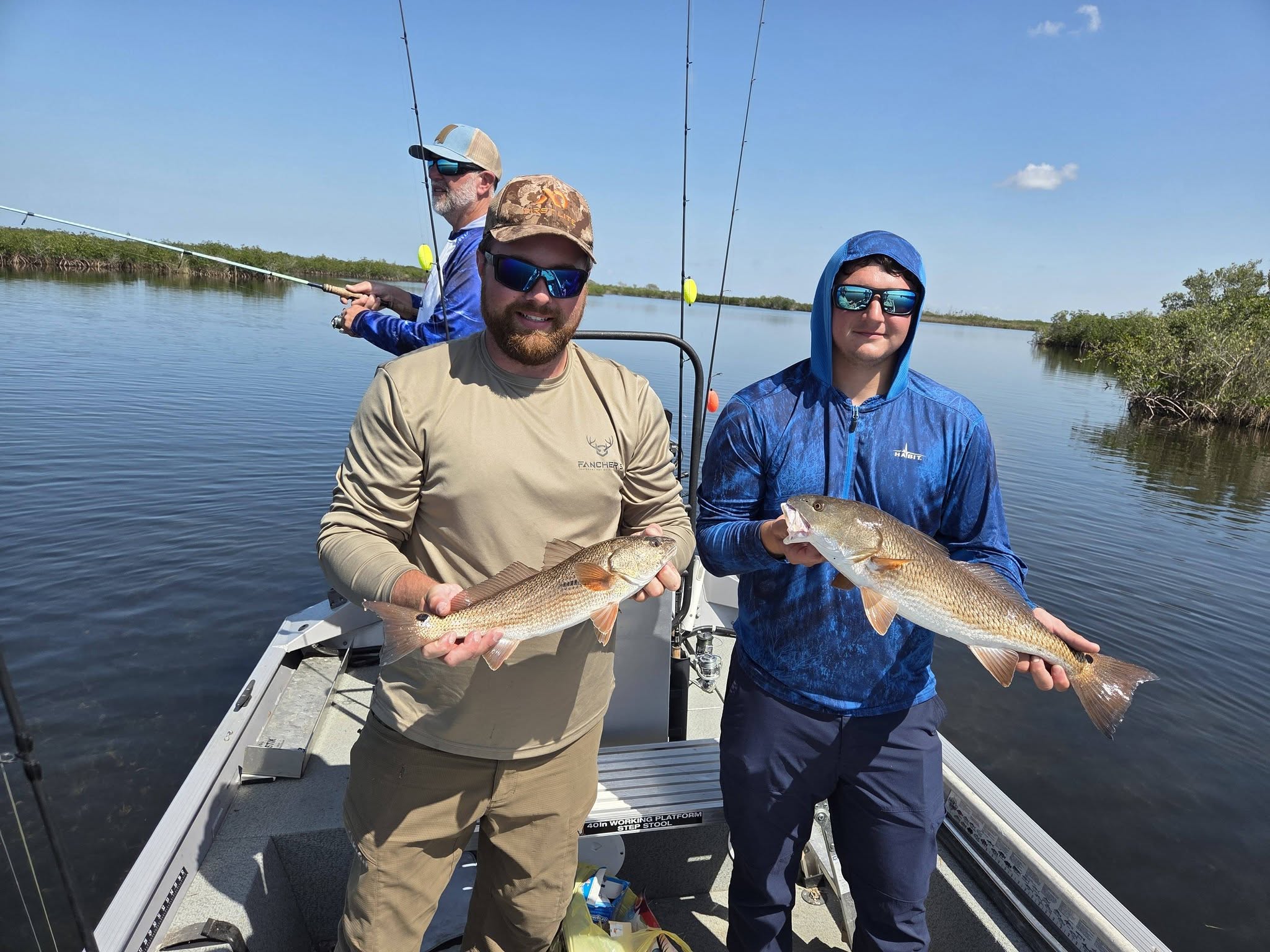 Two redfish caught while fishing in Bayport FL waters