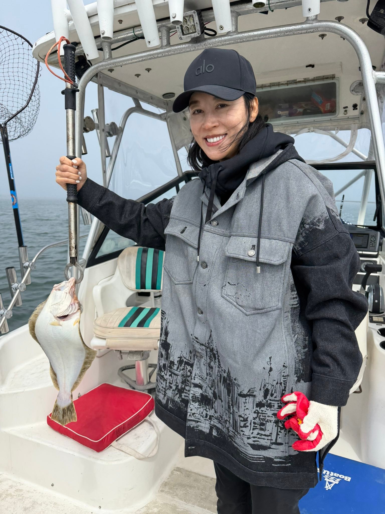 Fresh caught fish displayed on fishing boat deck in Mastic Beach NY
