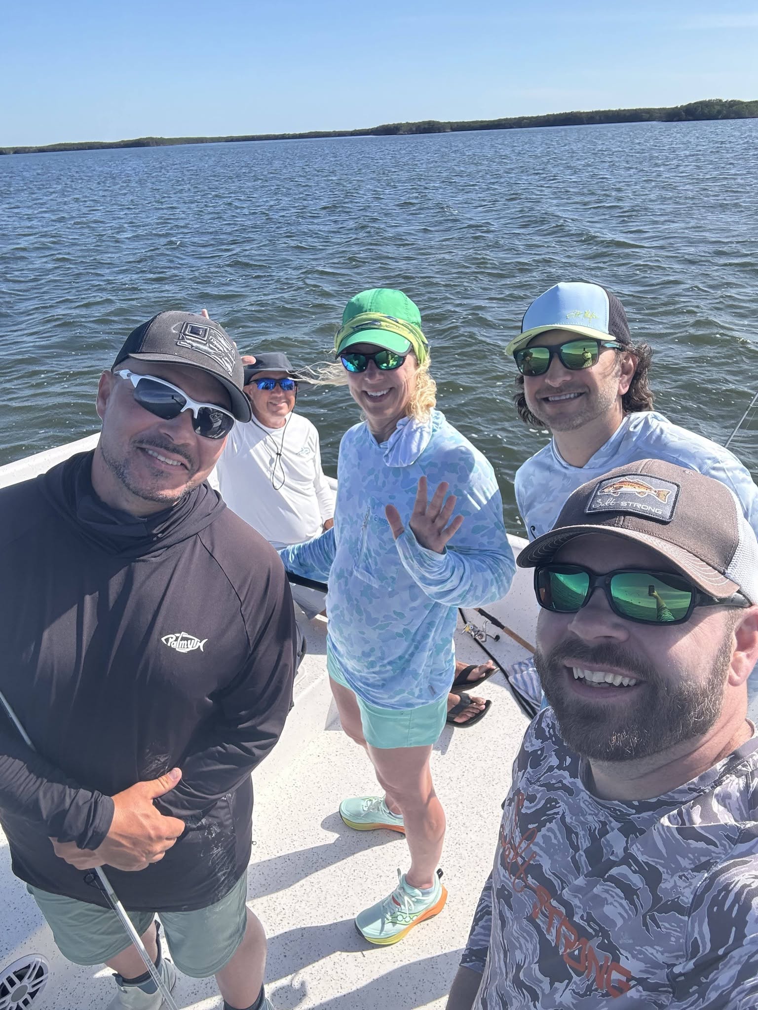 Fishing charter group on boat in Daytona Beach FL waters