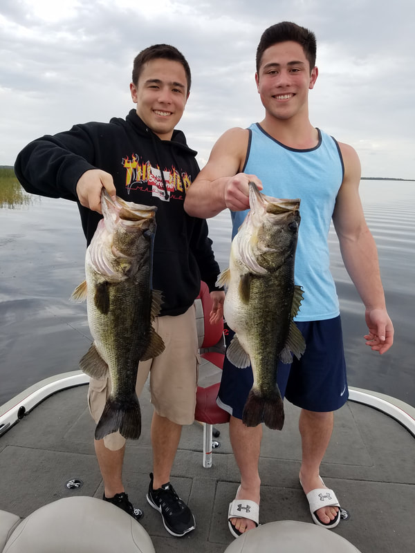 Two largemouth bass caught fishing in FL