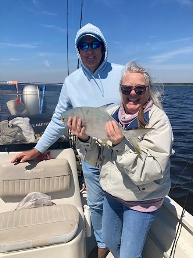 Fishing trip in Steinhatchee FL with caught fish displayed on boat