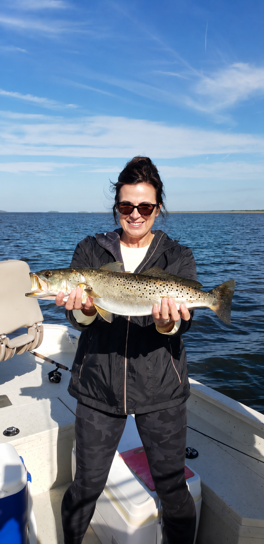 Speckled trout caught fishing in Steinhatchee FL on boat