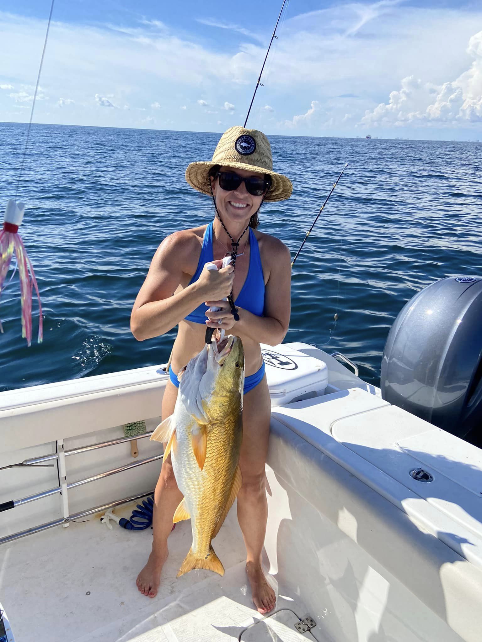 A lone angler with a big 21-inch fish in FL