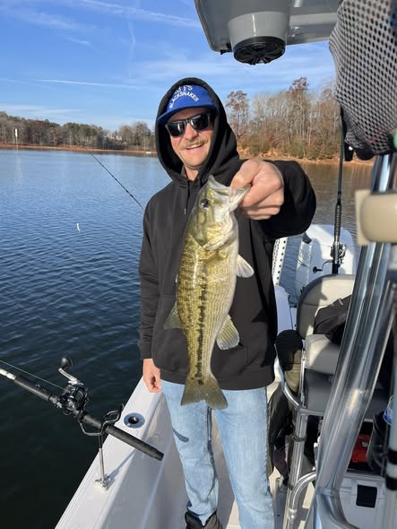Spotted bass caught while fishing on lake in Buford GA