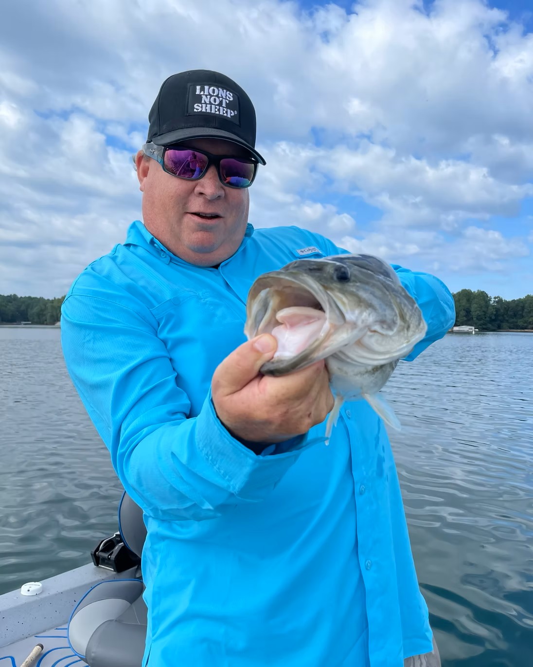 Professional bass fishing guide on Lake Lanier Georgia with advanced angler techniques