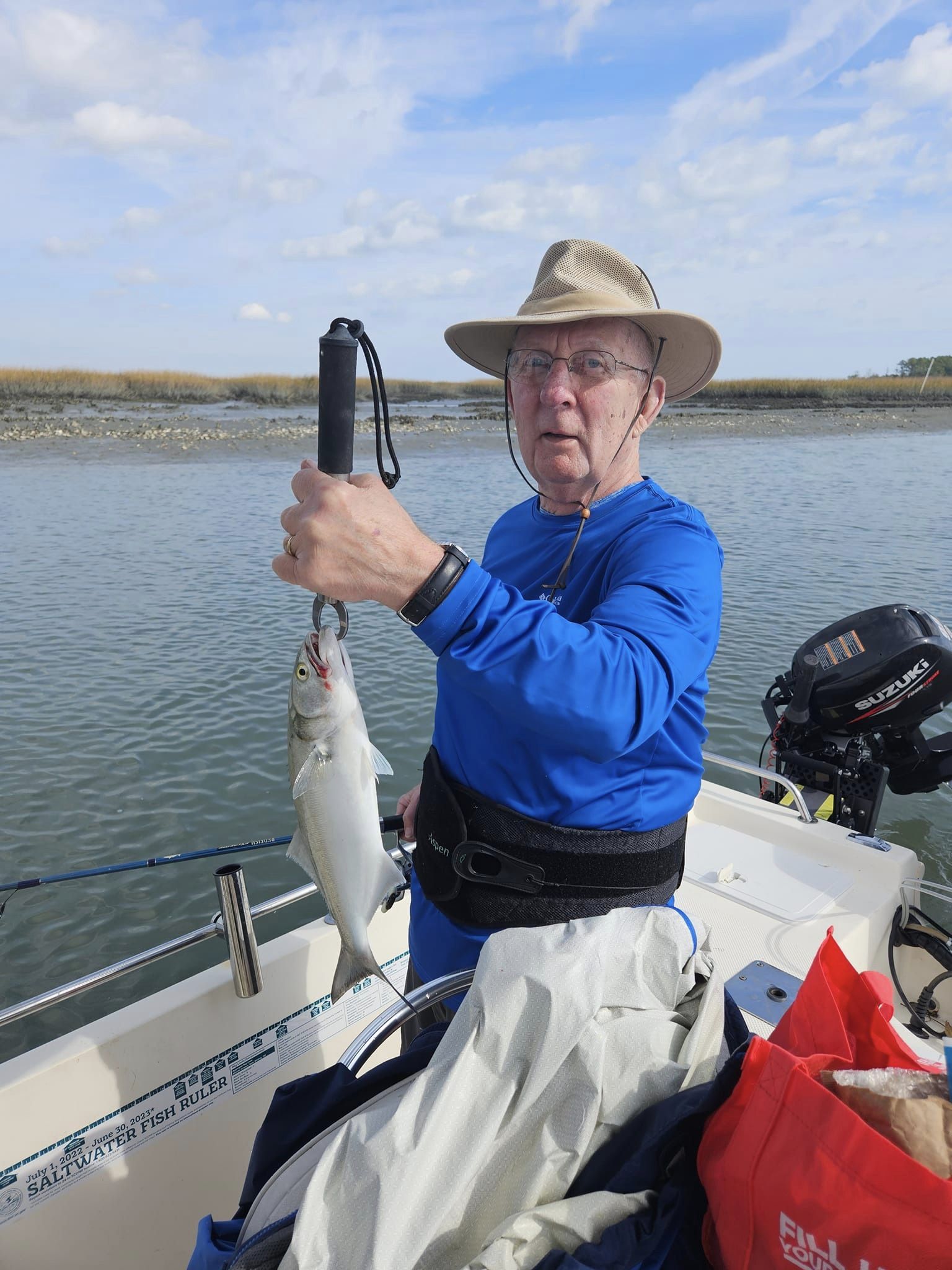 A bluefish caught in Murrells Inlet, South Carolina