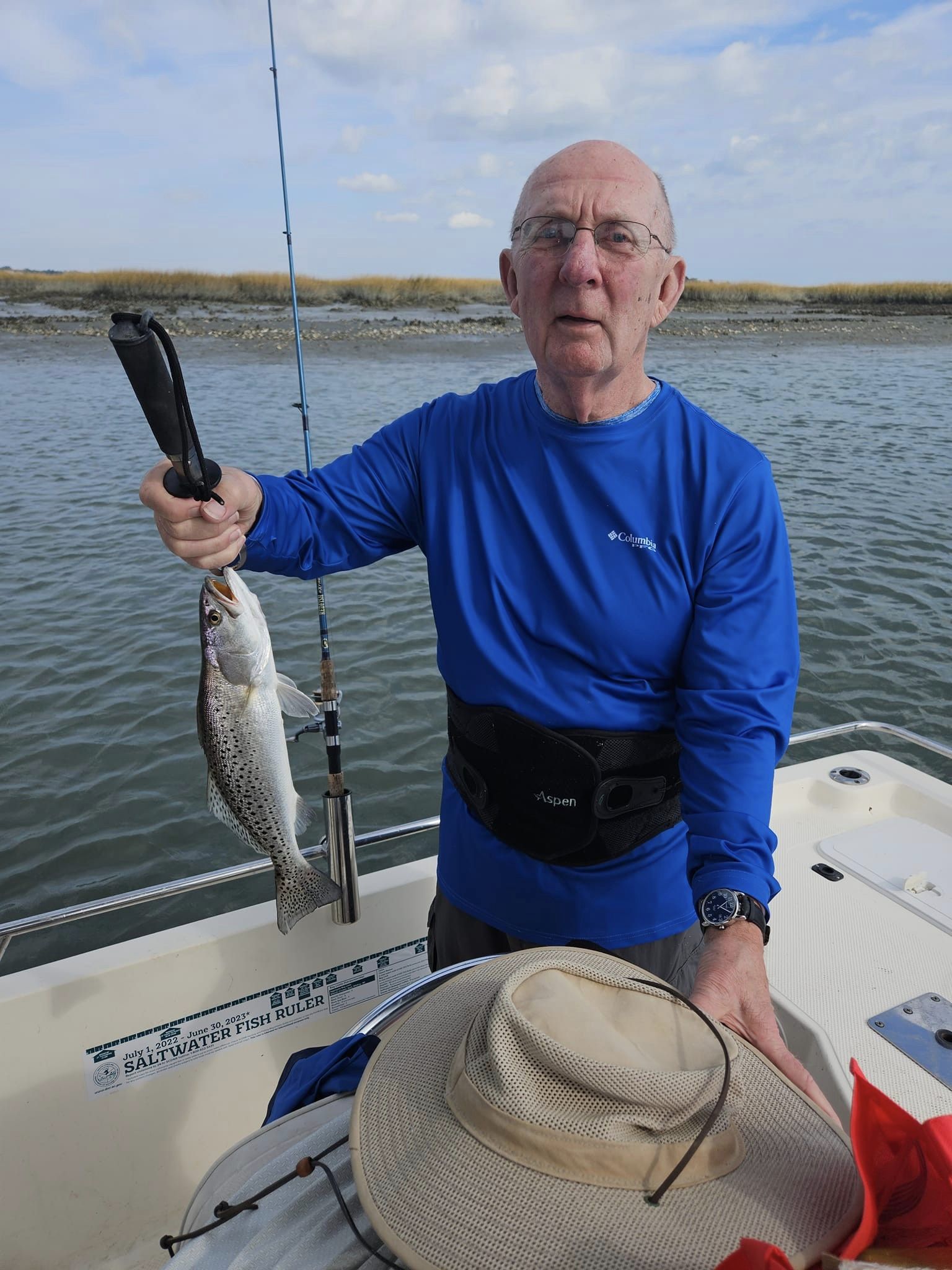 Spotted weakfish, 10 inches, fishing in SC