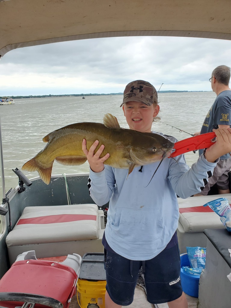 Blue Catfish measuring 24 inches caught in Ohio