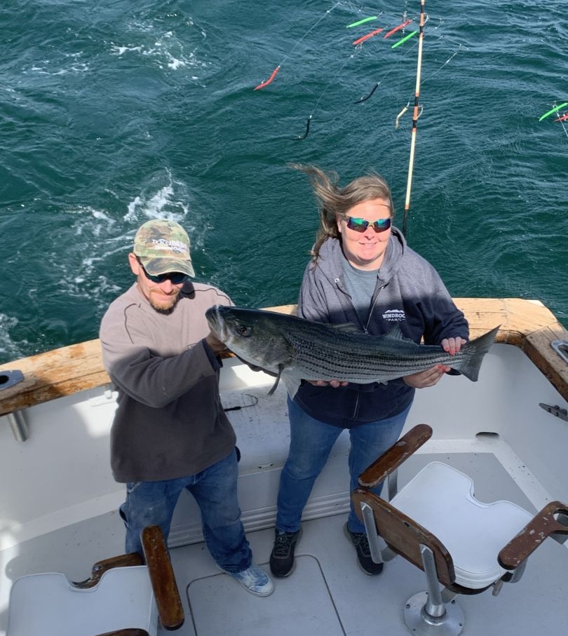 Striped bass caught while fishing in Orleans