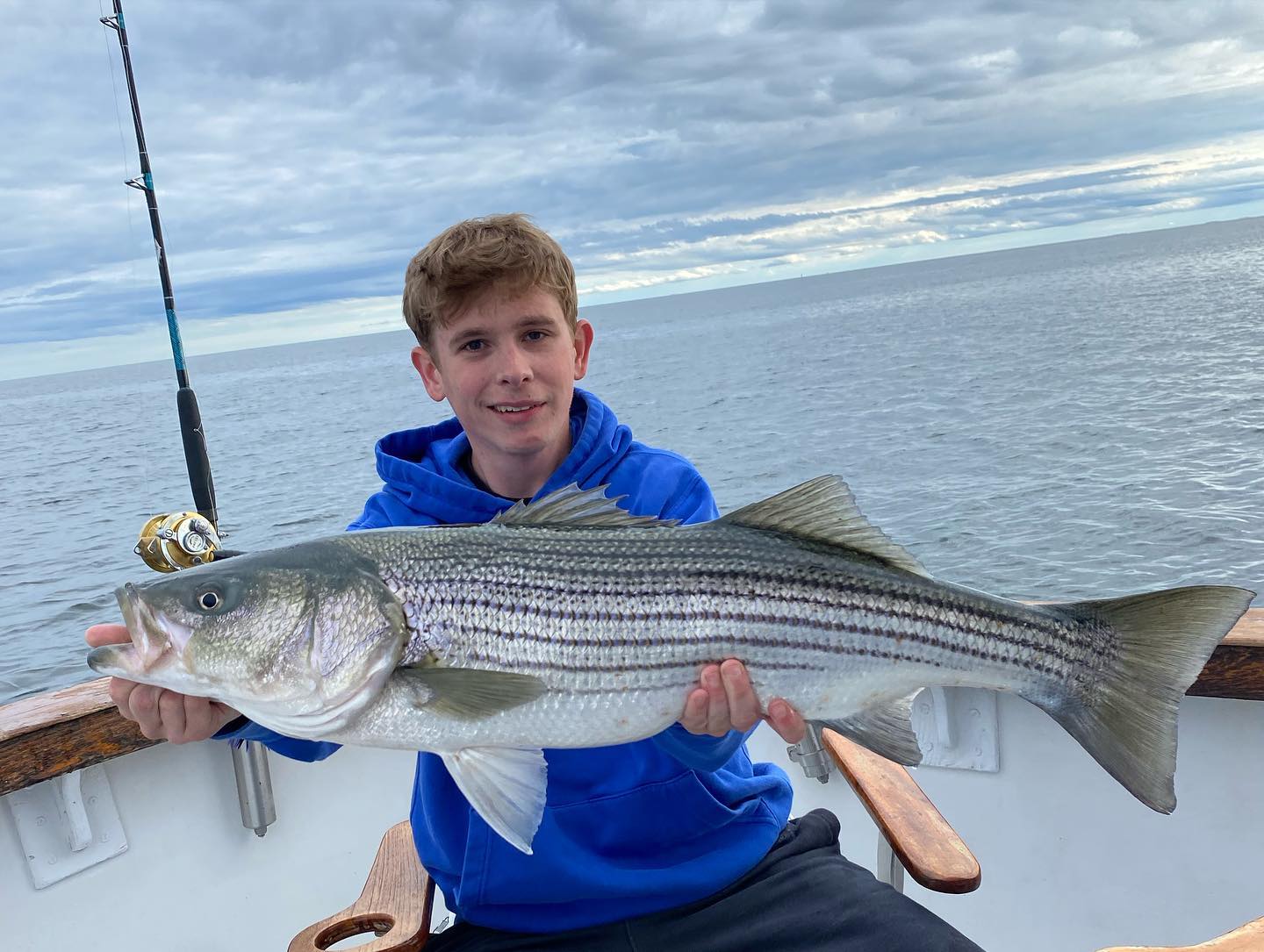 Striped bass caught fishing in Orleans
