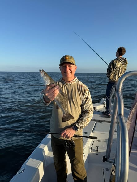 Freshly caught fish being displayed on fishing boat in Golden Meadow LA waters