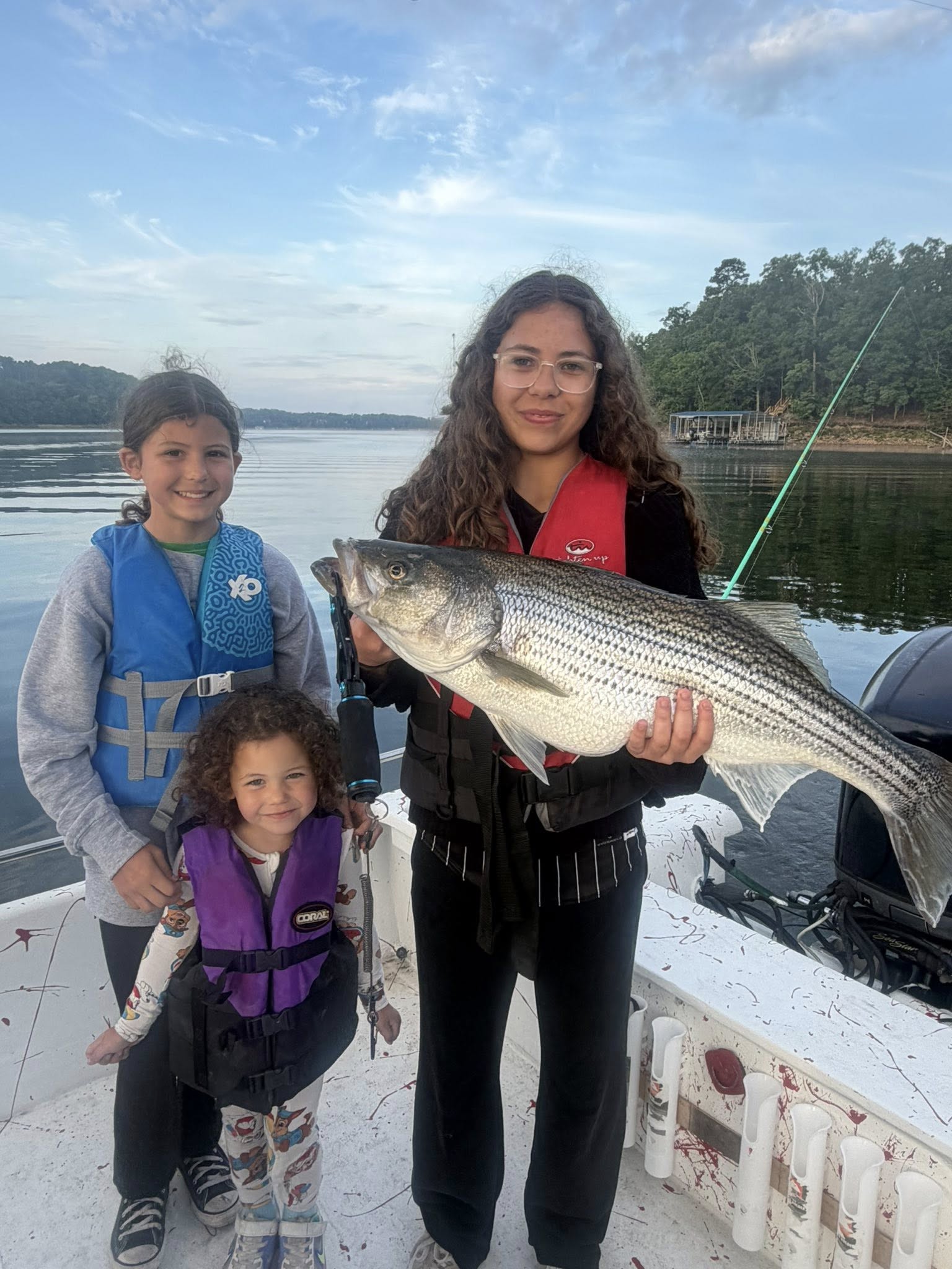 Striped bass caught during fishing trip in Rogers Arkansas