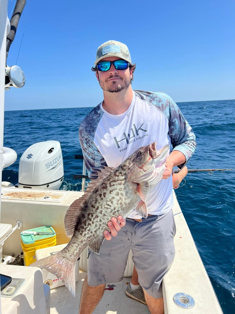 A gag grouper, a large fish caught in Pensacola, Florida