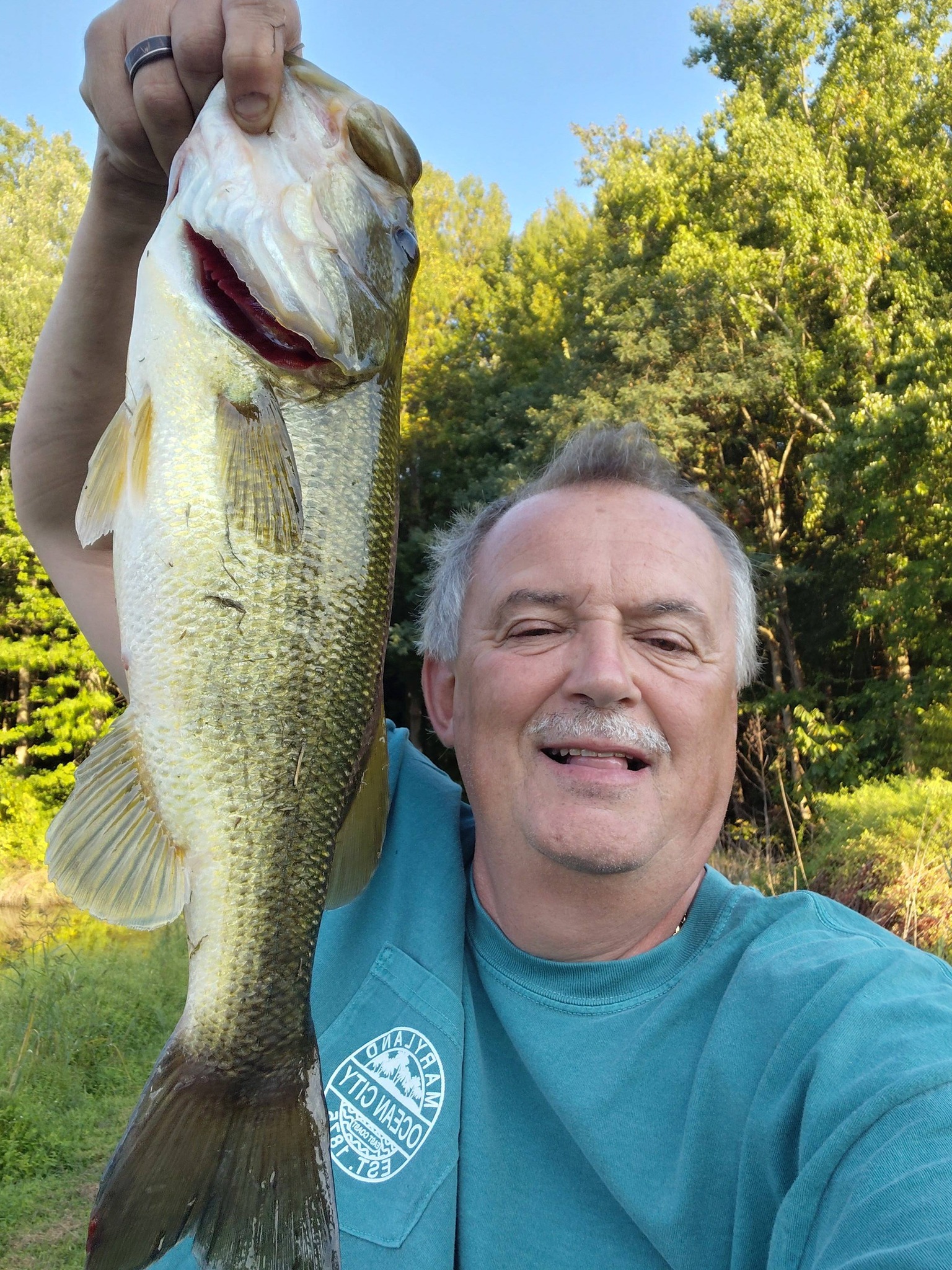 Large bass caught fishing at Forest Inn PA
