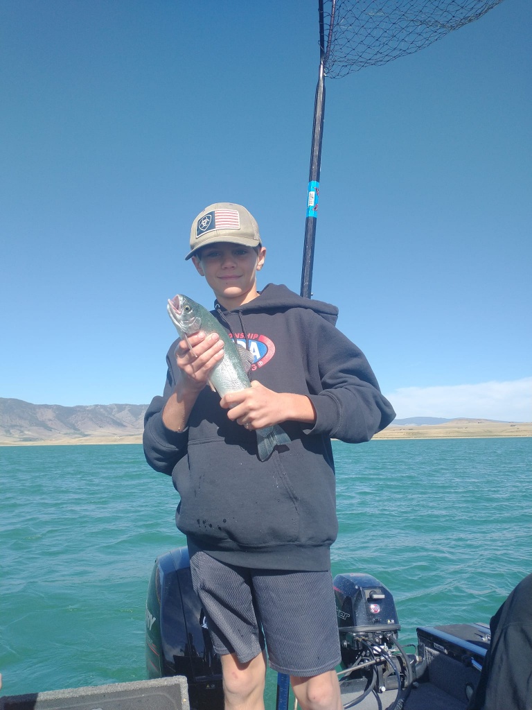 A person fishing in Laramie, Wyoming