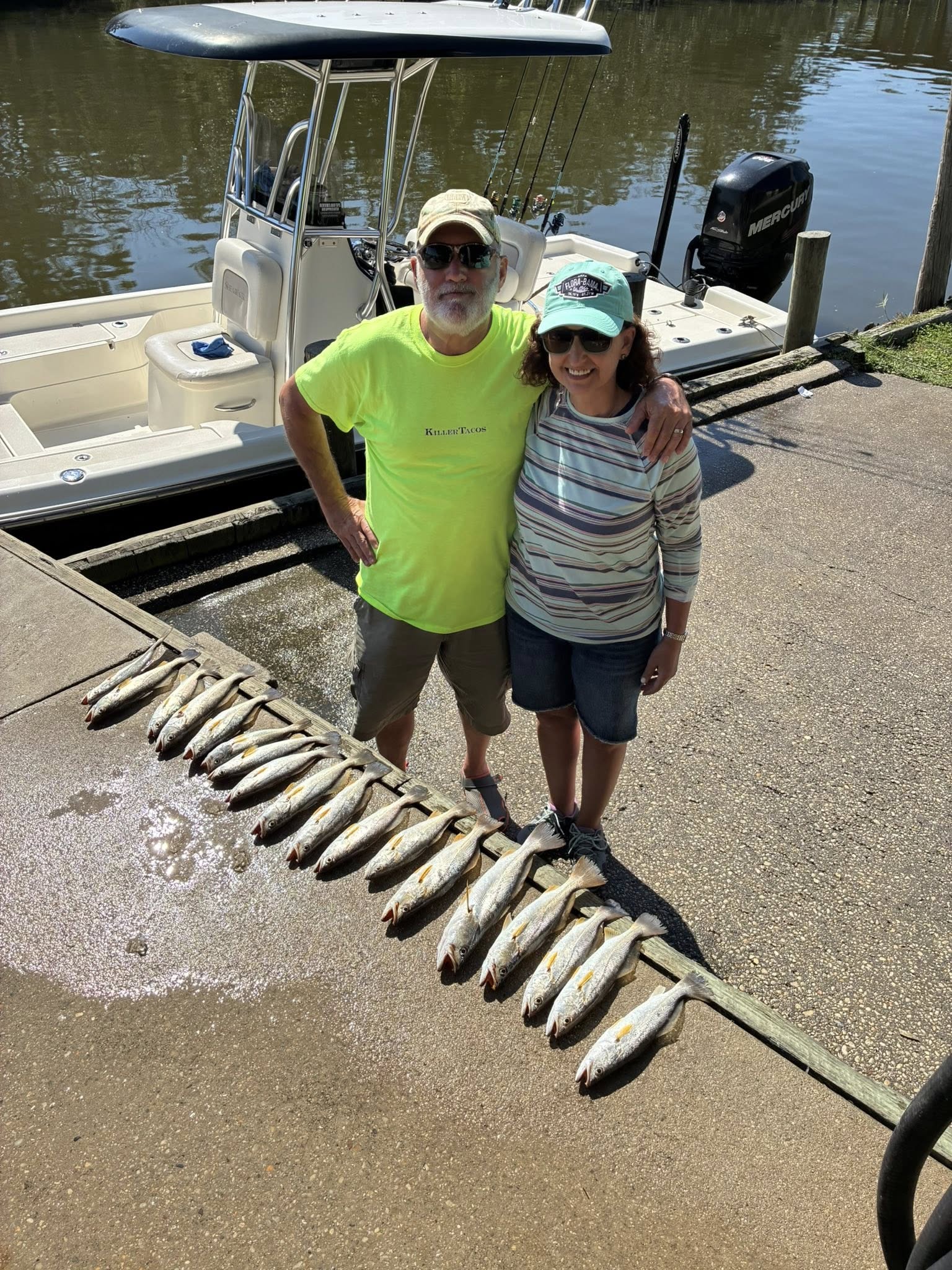 Two people fishing in Alabama