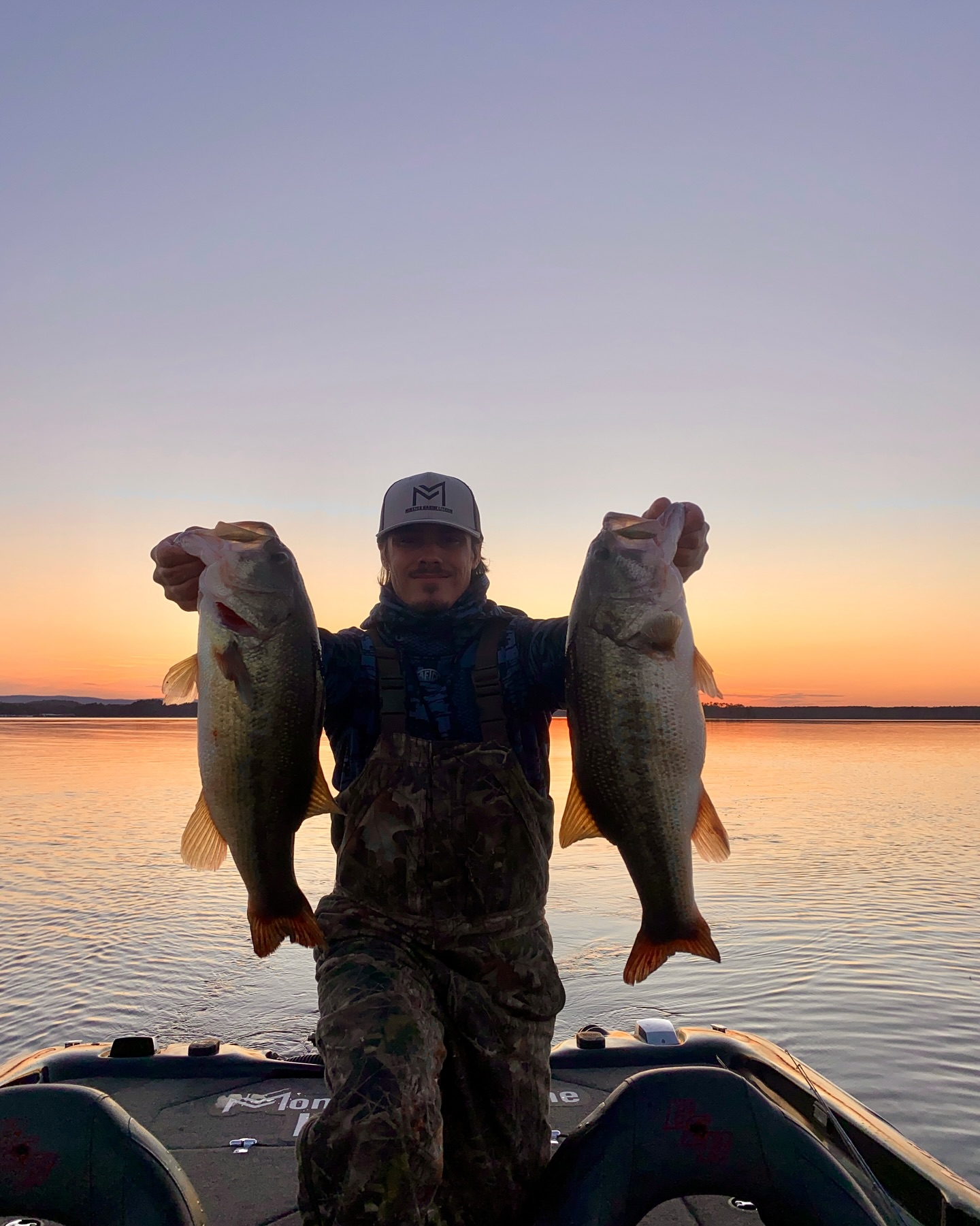 Two largemouth bass caught while fishing in Mount Ida