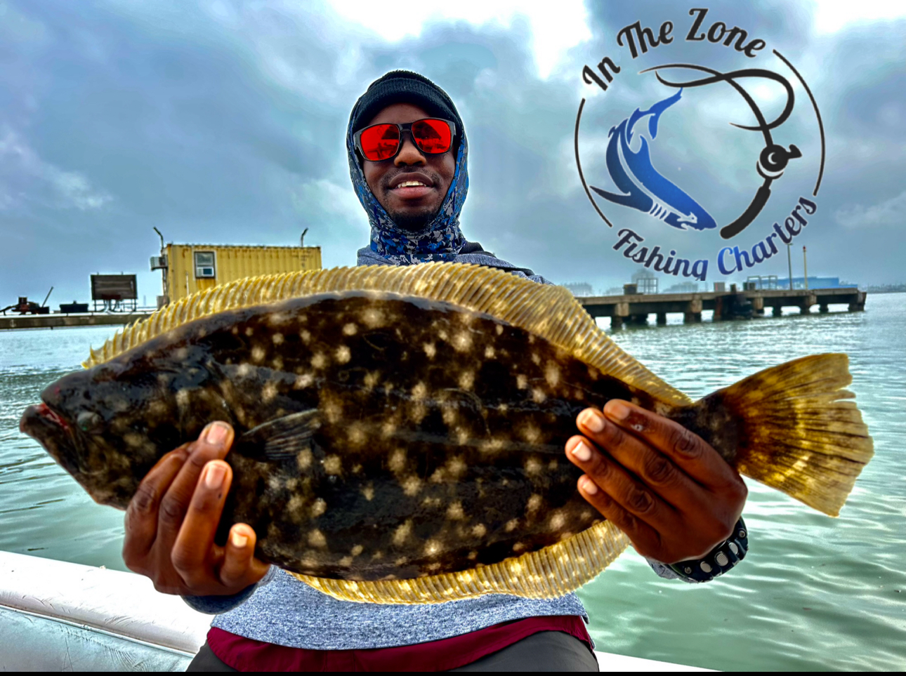 A Southern Flounder caught while fishing in Galveston