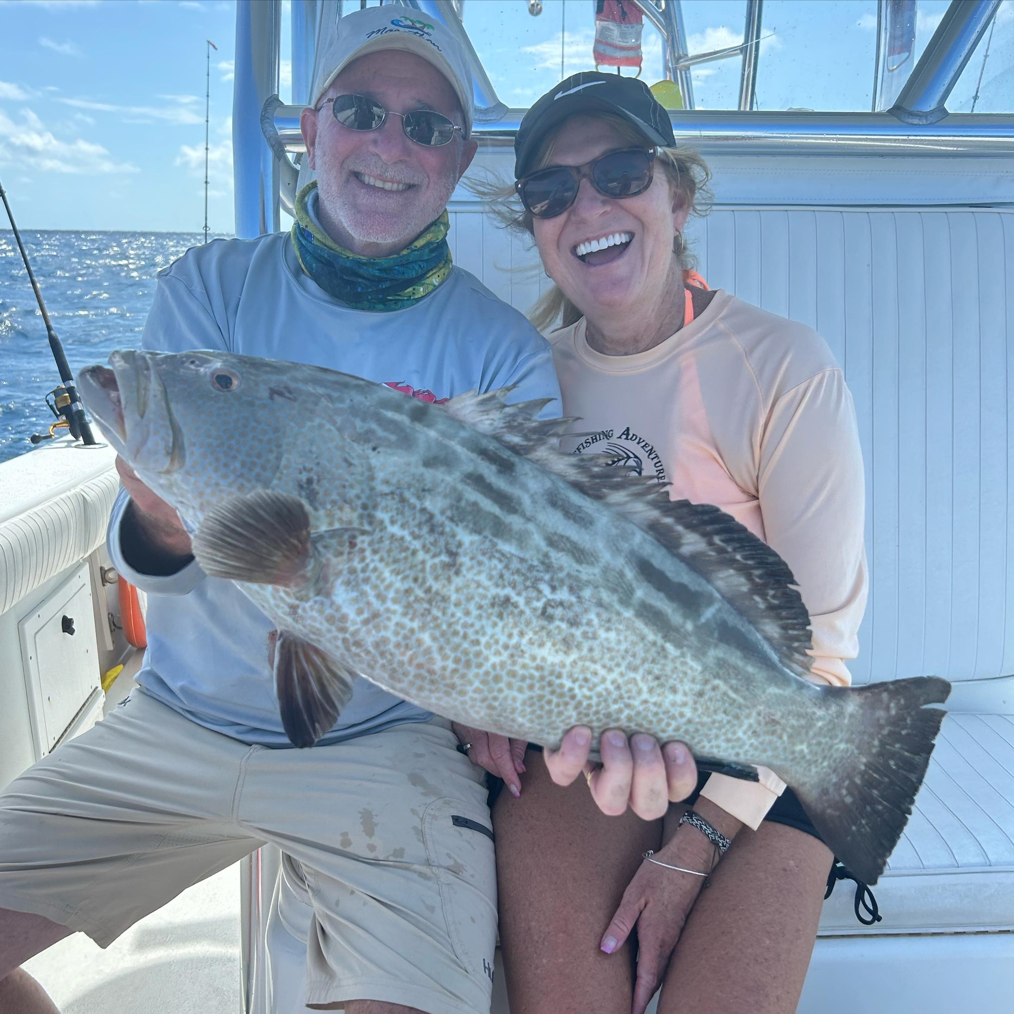 Caught a black grouper fish while fishing in FL