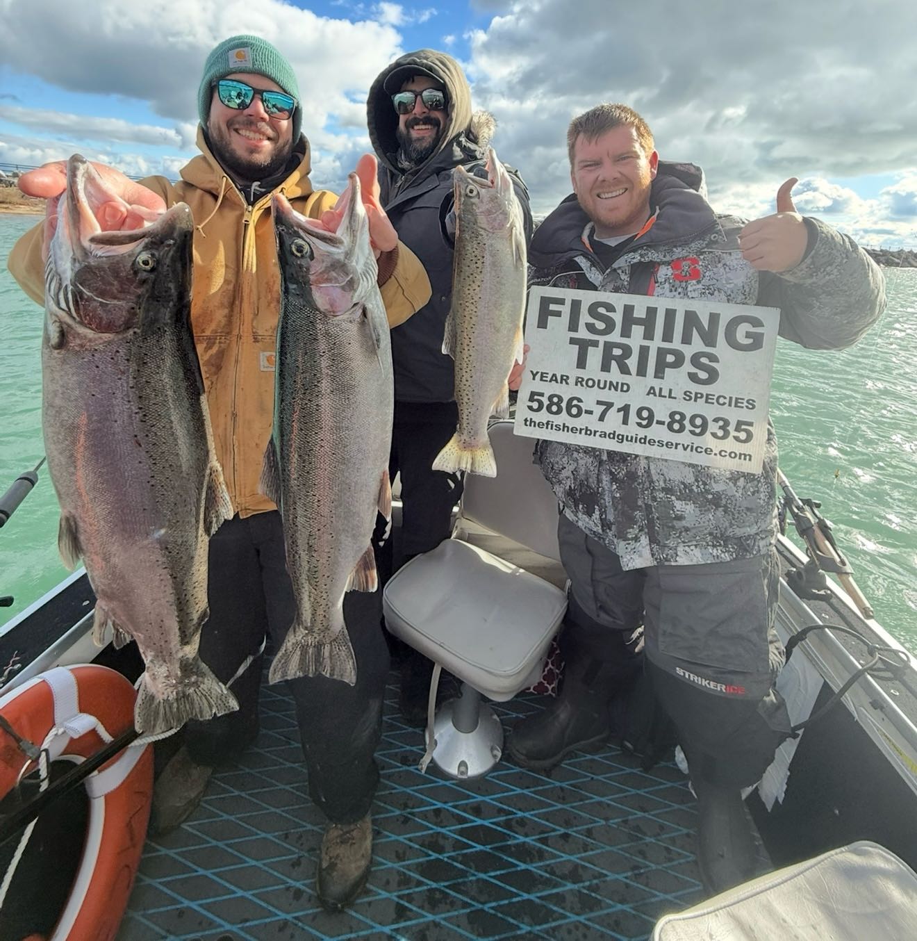 Lake Huron fishing charter boat at Lexington Harbor for salmon steelhead pike trips