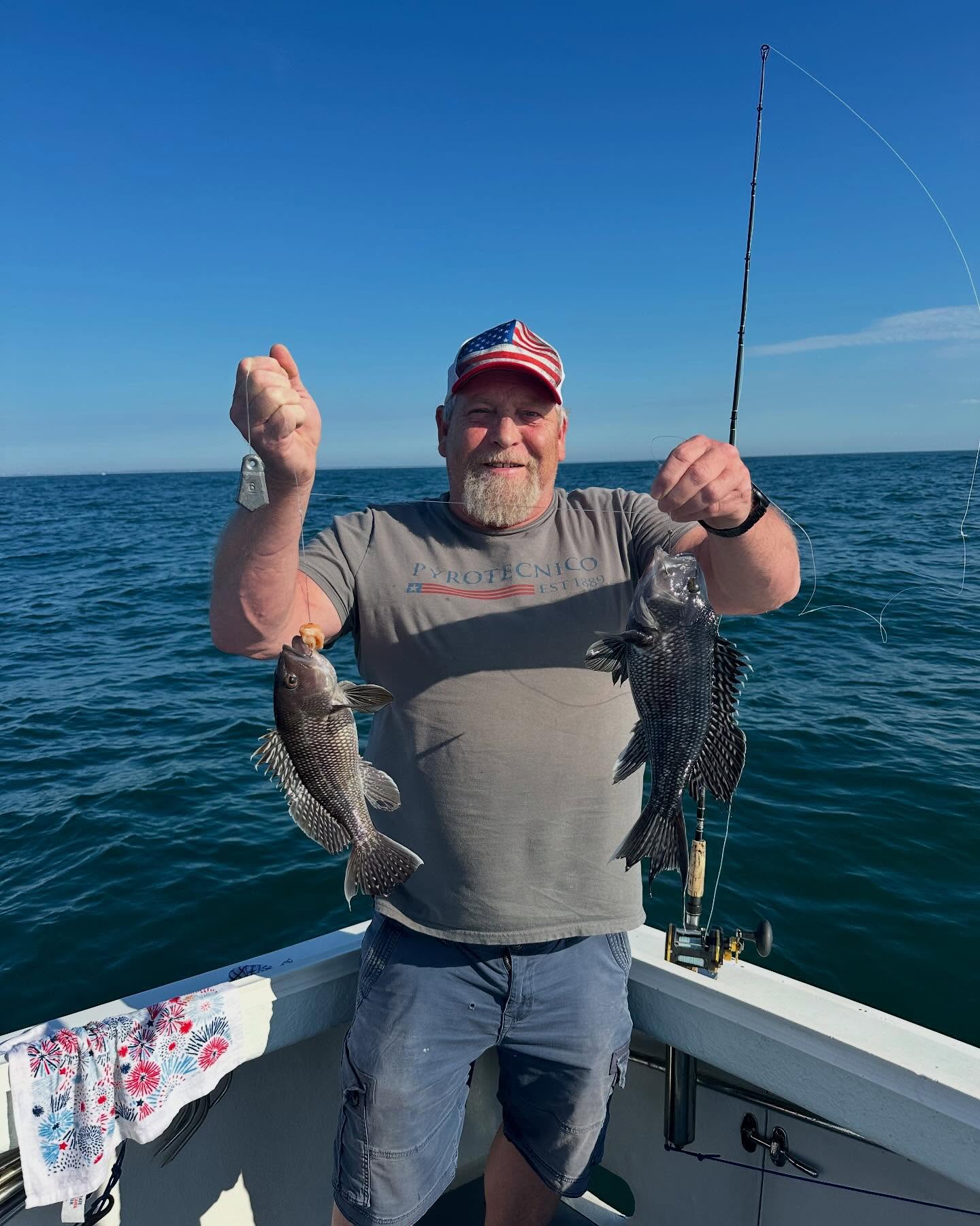 Black sea bass catch from Neptune City NJ fishing trip