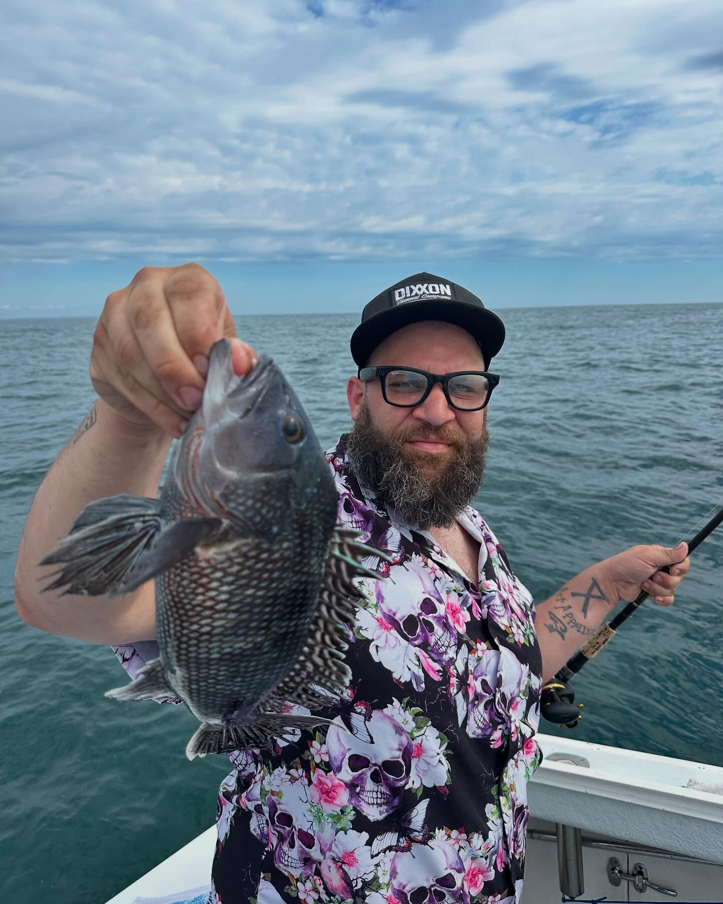 Black sea bass caught fishing in Neptune City NJ waters