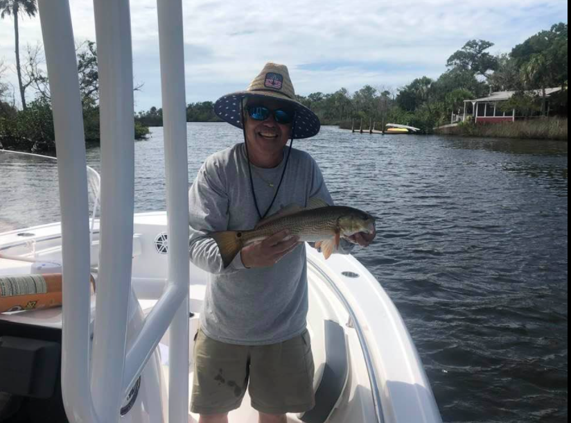 Angler with one 15-inch fish in Homosassa