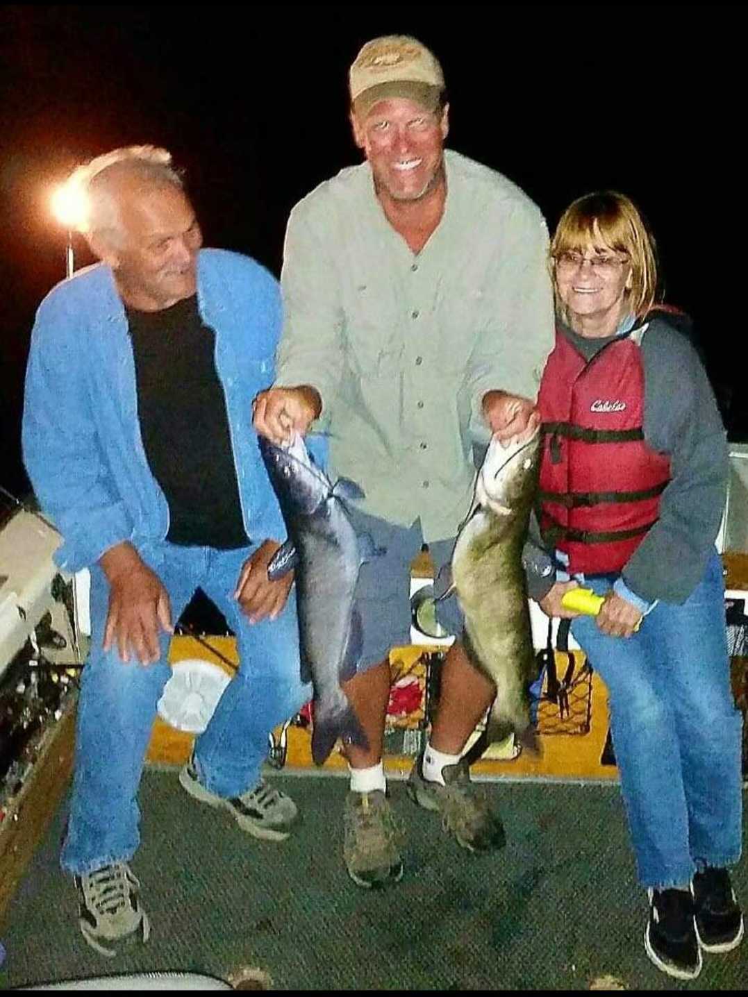 Two channel catfish, 17 inches long, caught while fishing in Douglas