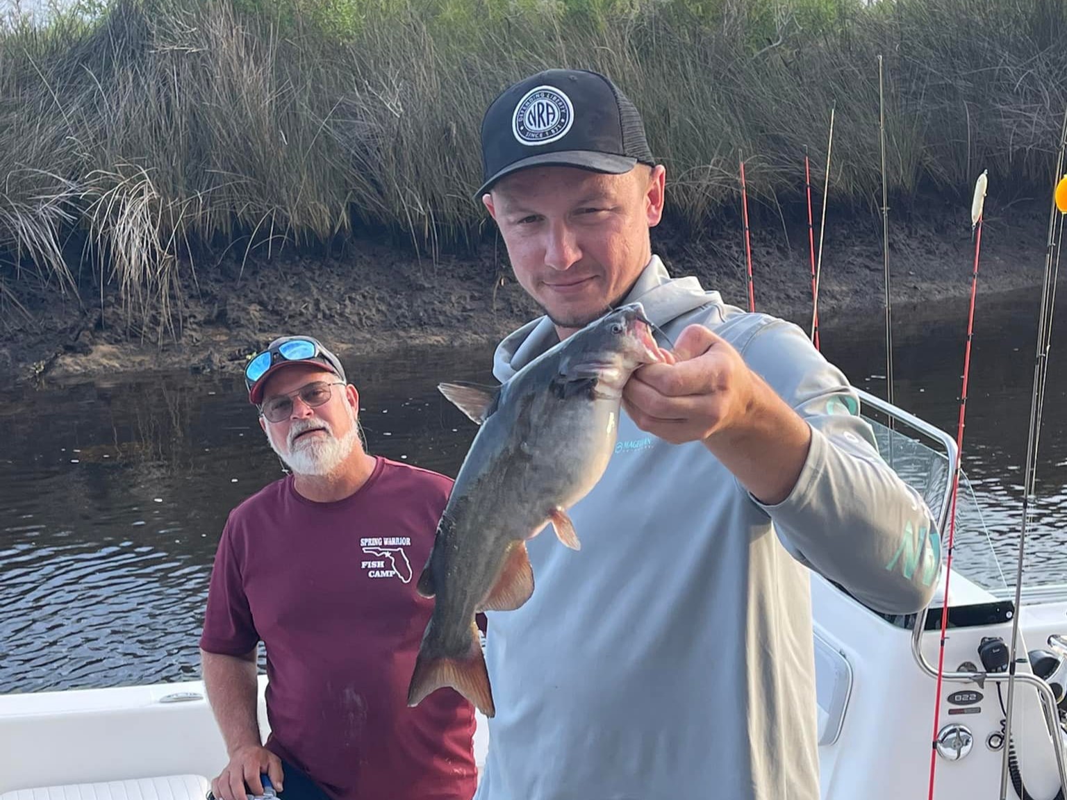 A white catfish, 21 inches long, caught while fishing in FL