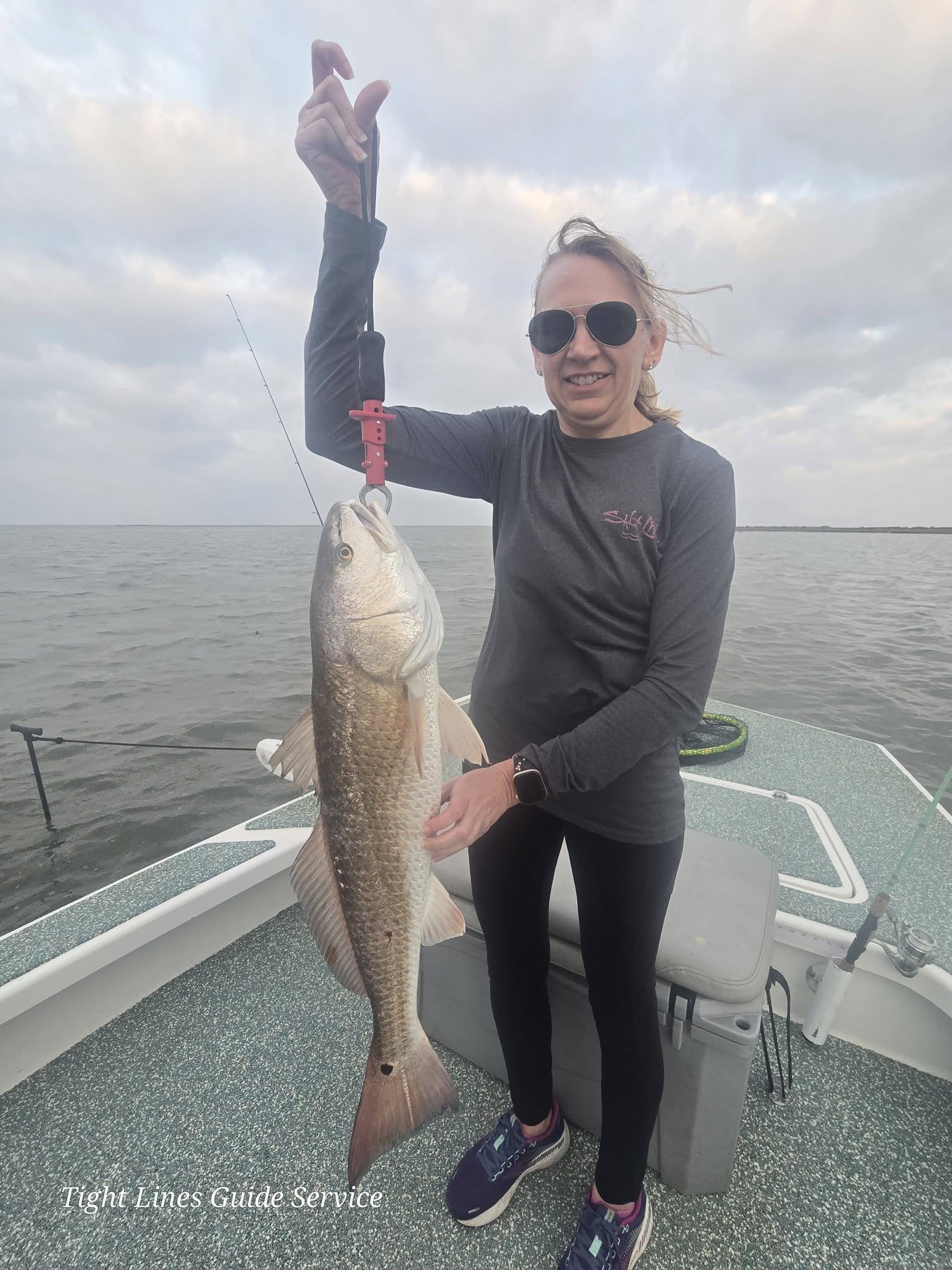 Redfish caught on fishing charter boat in Point Comfort TX waters