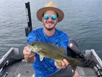 A fisherman with a 17-inch catch in Wisconsin