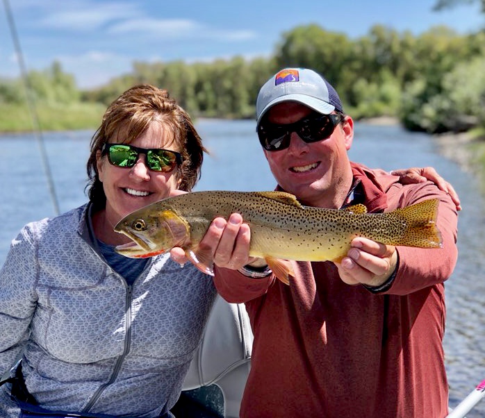 Angler with rainbow trout catch in ID