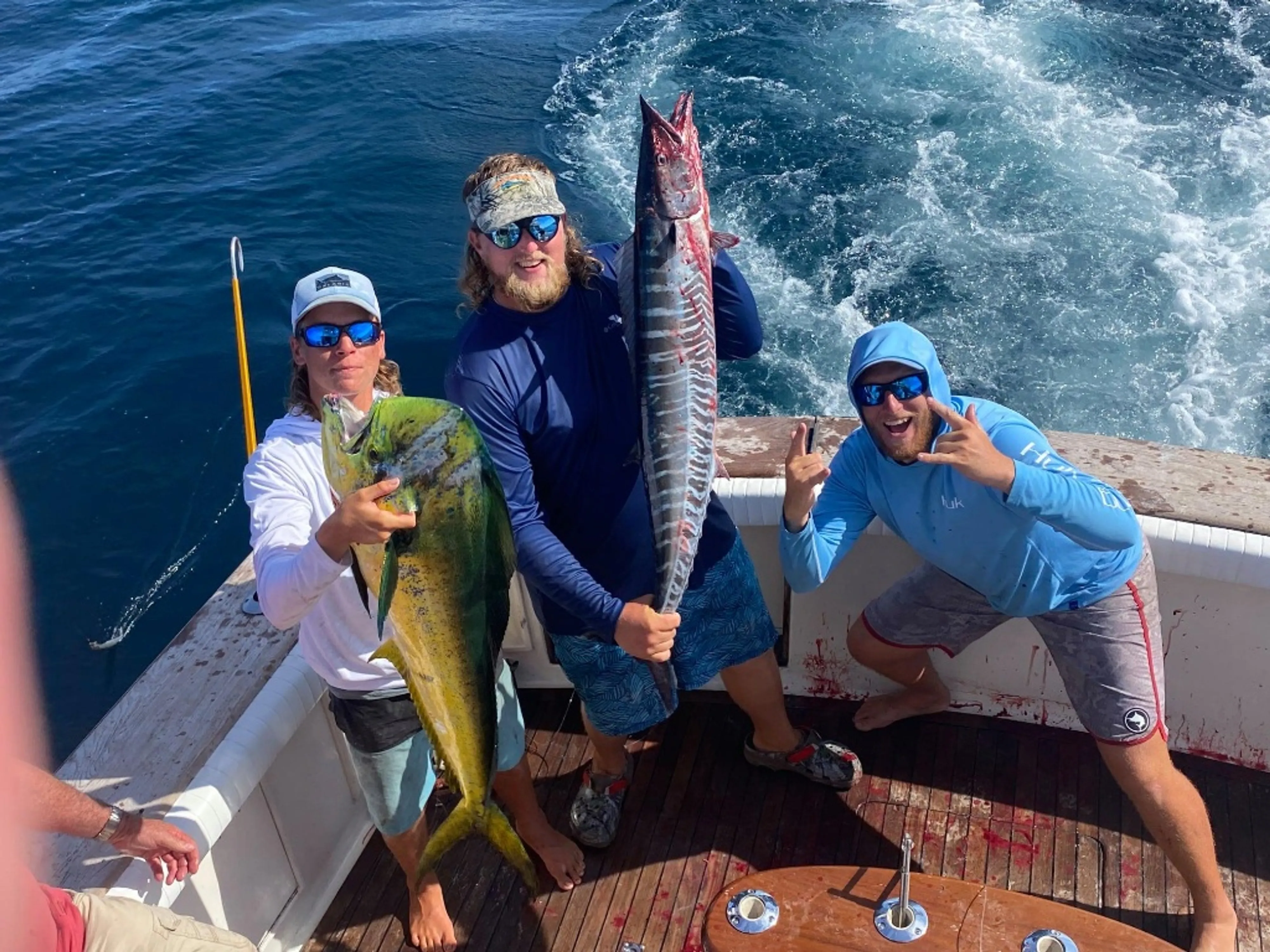 Offshore fishing charter boat in Port Aransas waters targeting marlin, grouper, and mahi mahi