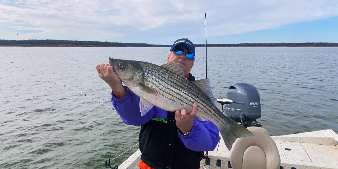 Lake Texoma striped bass fishing trip for 1-2 guests with guide and tackle included